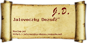 Jaloveczky Dezső névjegykártya